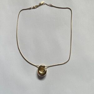 Anthropologie ‘G’ Bubble Letter Monogram Gold Necklace